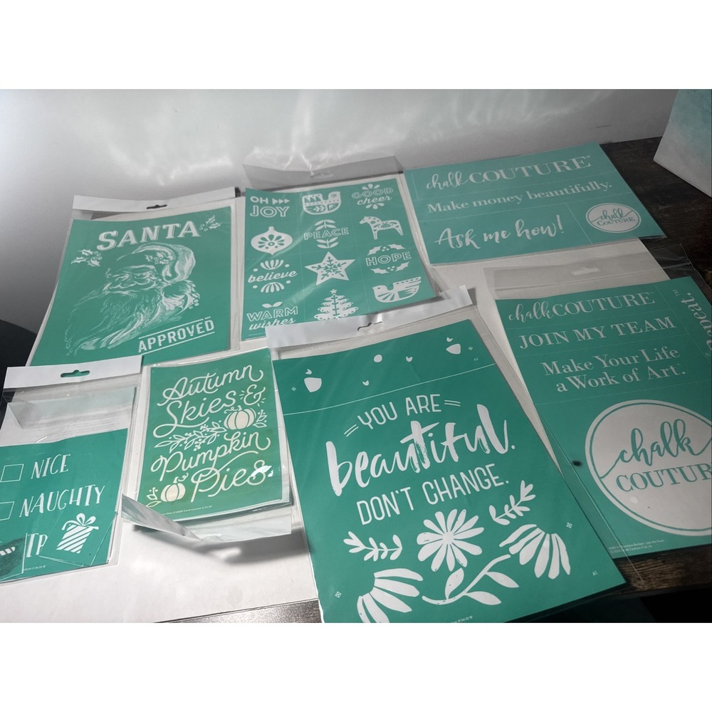 A Huge Lot of Over 150 Chalk Couture Reusable Transfers / Stencils + Surfaces